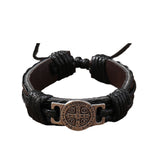 Handflätat läderarmband för män
