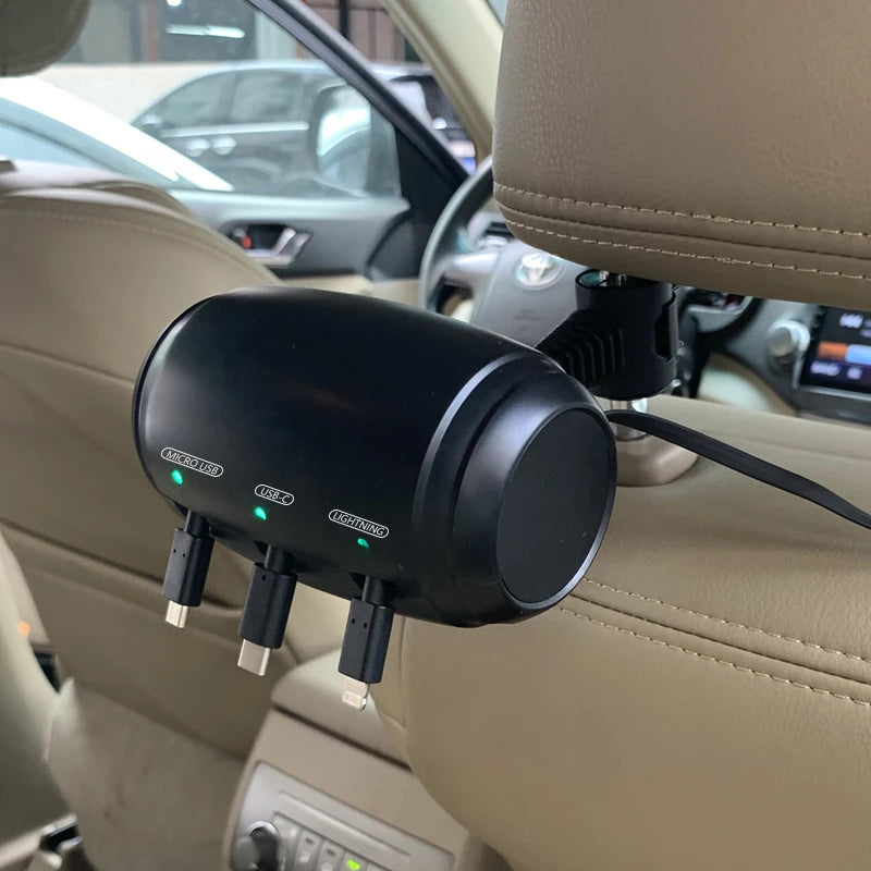 SmartDrag- 3-i-1 indragbar laddstation för baksätet i bilen