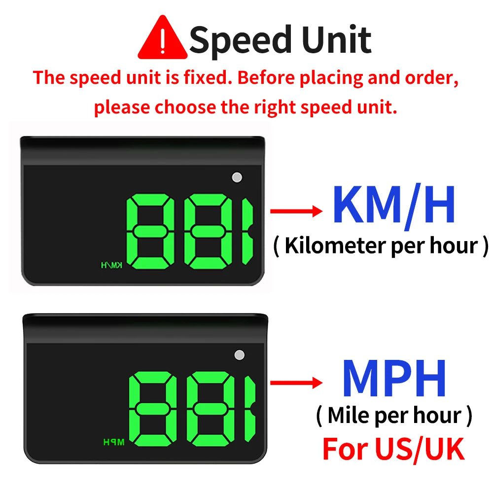 KWHUD K1 – GPS Hastighetsdisplay för Bil (Head-Up Display)