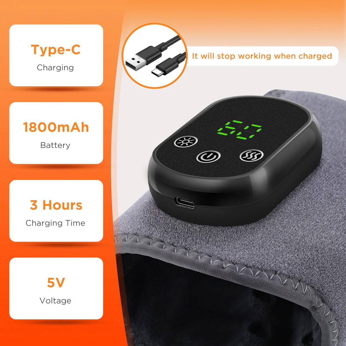 Heat&Relax - Trådlös uppvärmd benmassager