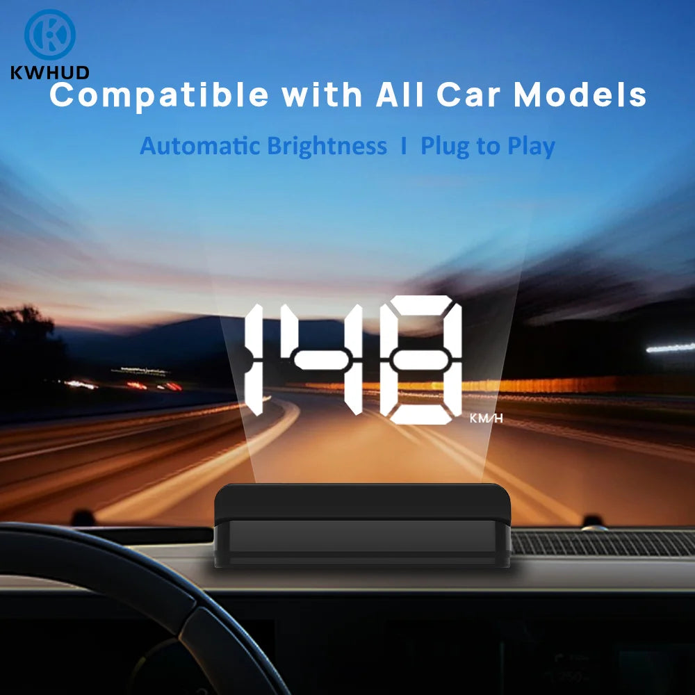 KWHUD K1 – GPS Hastighetsdisplay för Bil (Head-Up Display)