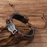 Handflätat läderarmband för män